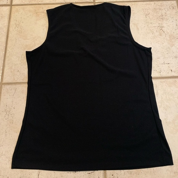 Cleo Black Sleeveless V-Neck Tank Top - Size Small Petite (S/P) - Picture 5 of 6